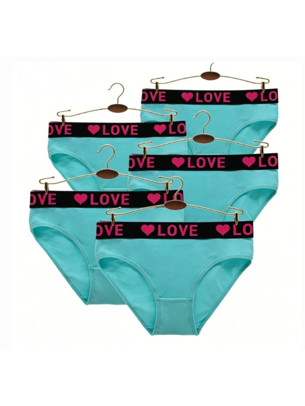 5 PCS Blue Women's Thin Panties Solid Color Belted Women's Triangle Shorts